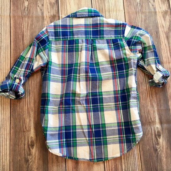 Baby Gap Blue and Green Plaid Button Down Shirt - Picture 3 of 3